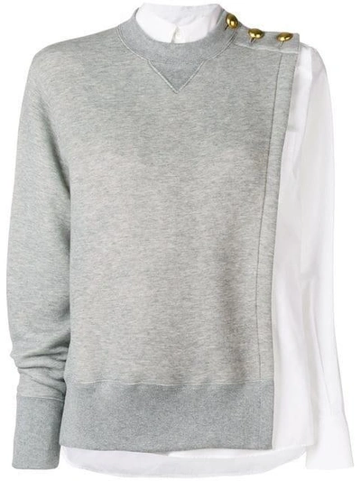 Shop Sacai Under Shirt Sweater In Grey