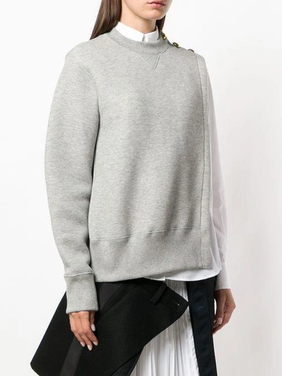 Shop Sacai Under Shirt Sweater In Grey