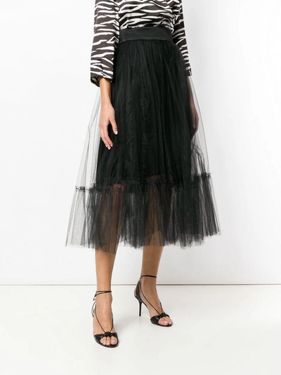 Shop Rhea Costa Tulle Panelled Skirt - Black