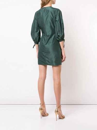 Shop Cynthia Rowley Ruched Short Dress In Green