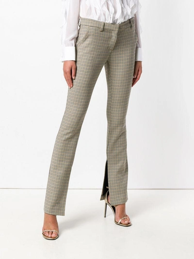 Shop A.l.c . Checked Slit Detail Trousers - Neutrals