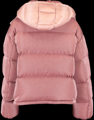 Shop Moncler Caille Sparkle Puffer Jacket In Pink