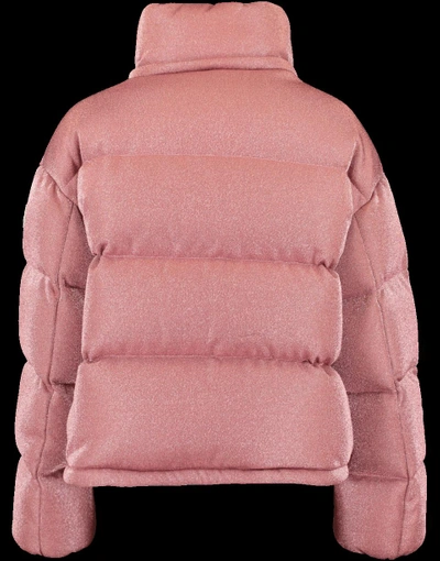 Shop Moncler Caille Sparkle Puffer Jacket In Pink