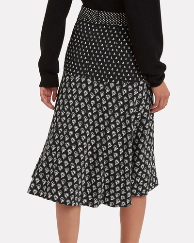 Shop Proenza Schouler Black And White Printed Midi Skirt