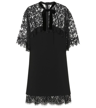 Shop Gucci Lace-paneled Minidress In Black