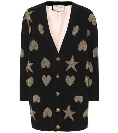 Shop Gucci Wool-blend Cardigan In Black