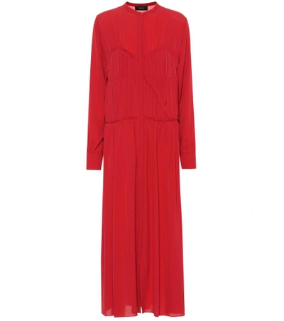 Shop Joseph Jamie Silk Maxi Dress In Red