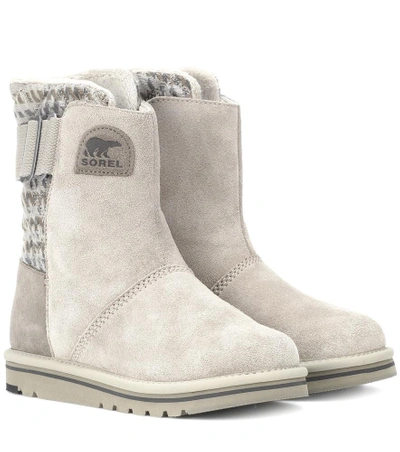 Shop Sorel Newbie Suede Ankle Boots In Grey