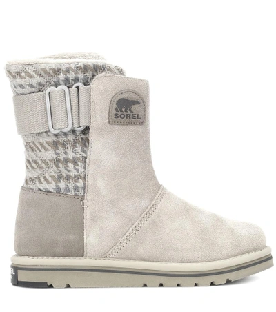 Shop Sorel Newbie Suede Ankle Boots In Grey