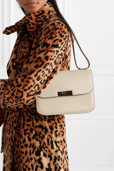 Shop Victoria Beckham Eva Leather Shoulder Bag In Cream