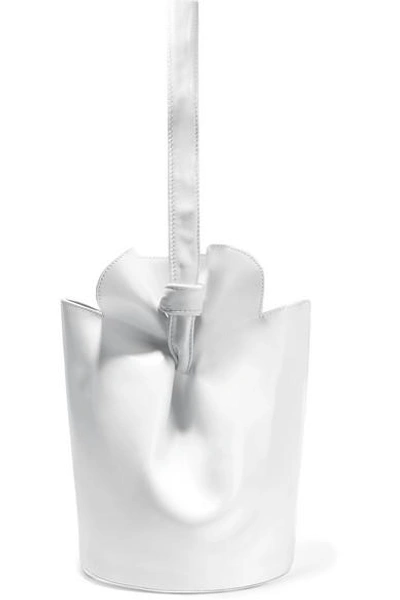 Shop Elizabeth And James French Fry Textured And Patent-leather Bucket Bag In White