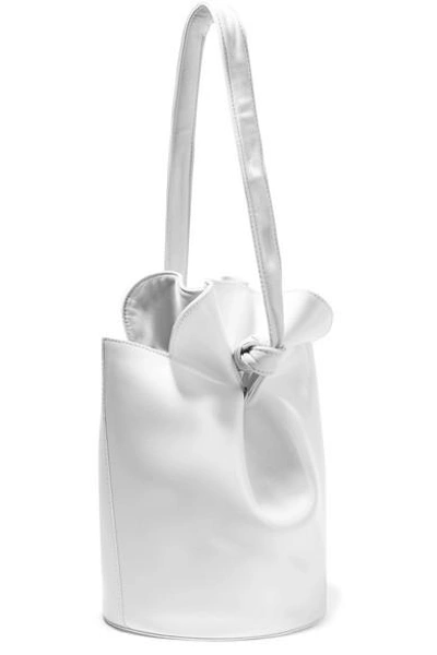 Shop Elizabeth And James French Fry Textured And Patent-leather Bucket Bag In White