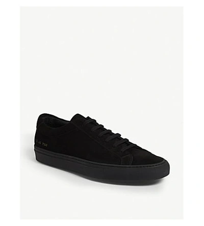 Shop Common Projects Achilles Low-top Suede Trainers In Black Black Suede