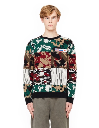 Shop Gosha Rubchinskiy Military Patched Sweater In Multicolor