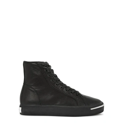 Shop Alexander Wang Pia Leather Hi-top Trainers In Black