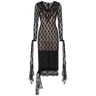 Shop Christopher Kane Black Stretch-lace Midi Dress