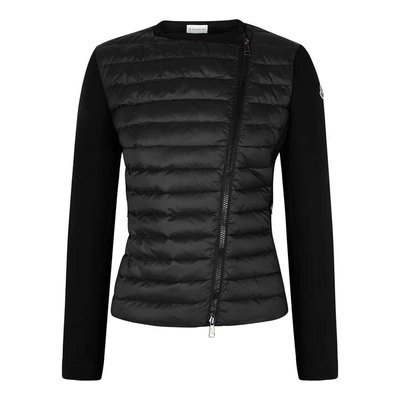 Shop Moncler Maglia Shell And Neoprene Jacket In Black