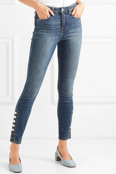 Shop L Agence Piper High-rise Skinny Jeans In Dark Denim