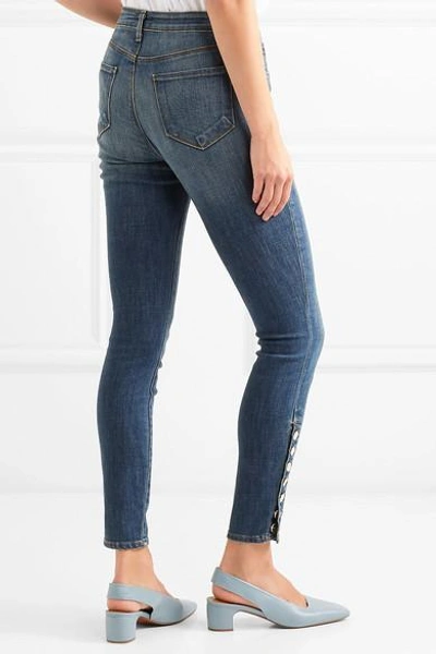 Shop L Agence Piper High-rise Skinny Jeans In Dark Denim