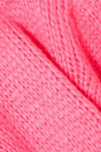 Shop Ganni Mohair And Wool-blend Sweater In Pink