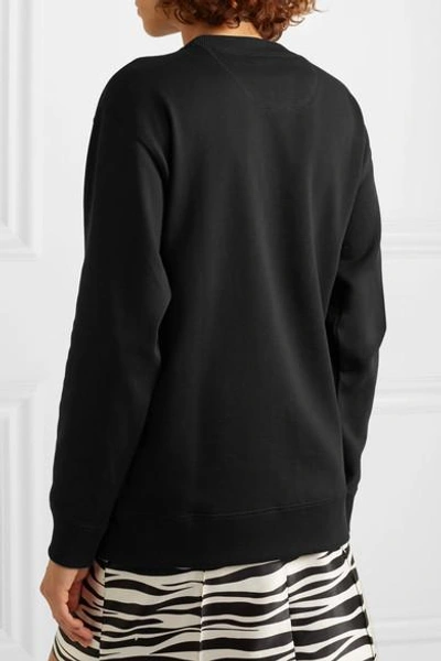 Shop Marc Jacobs Embellished Cotton-jersey Sweatshirt In Black