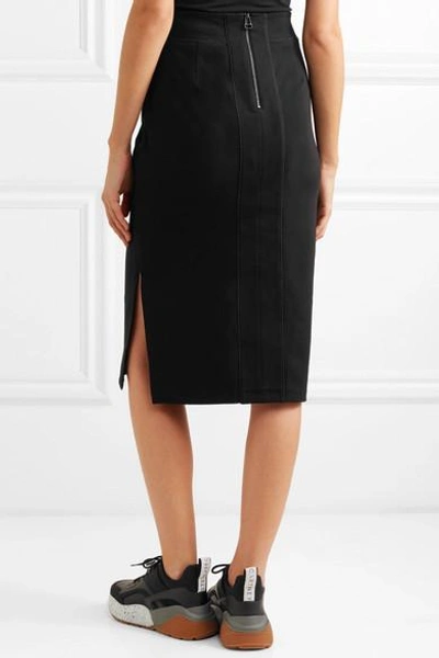 Shop James Perse Stretch Cotton-blend Jersey Midi Skirt In Black