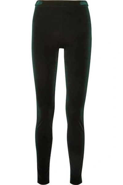 Shop Haider Ackermann Stretch-velvet Slim-leg Pants In Emerald