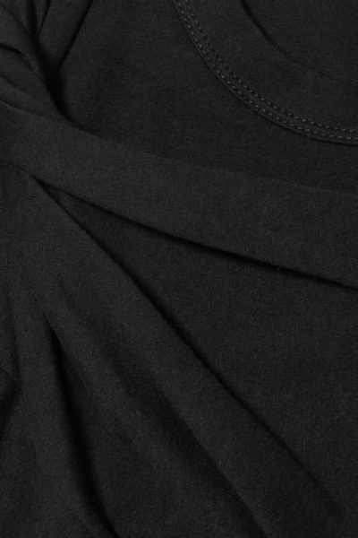 Shop Alexander Wang T Twisted Stretch-cotton Jersey Mini Dress In Black