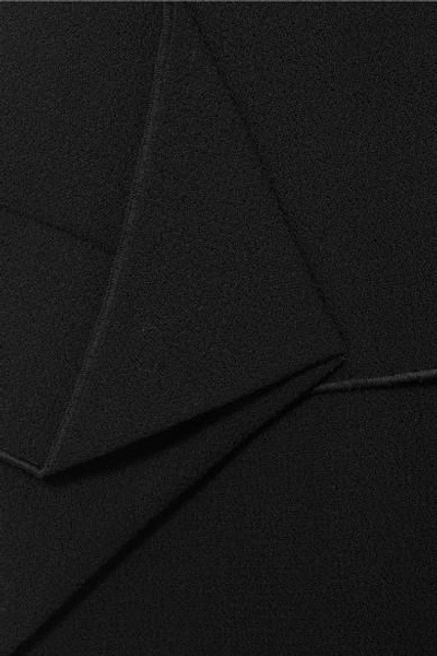Shop Roland Mouret Vernon Draped Wool-crepe Midi Dress In Black