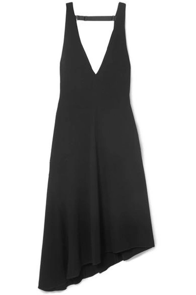 Shop Tibi Crepe Midi Dress In Black