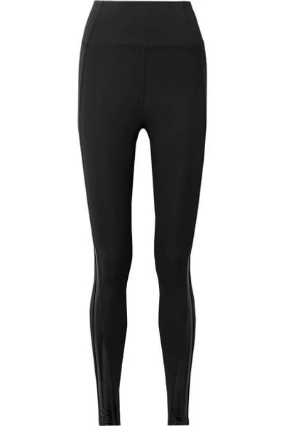 Shop Heroine Sport Eclipse Vinyl-trimmed Stretch Leggings In Black