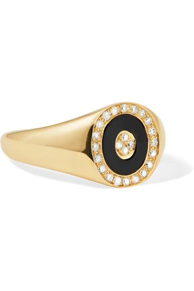 Shop Anissa Kermiche 14-karat Gold, Onyx And Diamond Ring