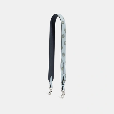 Shop Coach Strap With Rose Print - Women's In Sky/silver