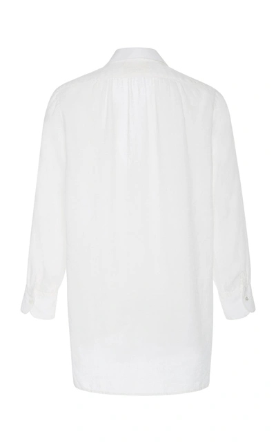 Shop Nili Lotan Emma Linen Shirt In White