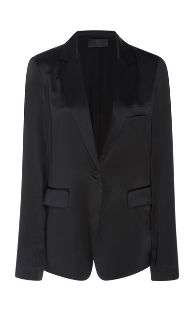 Shop Nili Lotan Sophia Silk Jacket In Black