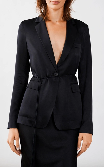 Shop Nili Lotan Sophia Silk Jacket In Black