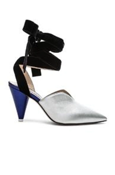 Shop Attico Metallic Olivia Mule In Silver