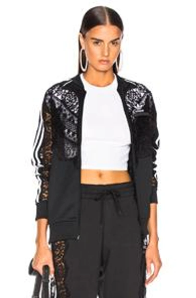 Shop Stella Mccartney X Adidas Lace Insert Track Jacket In Black