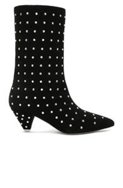 Shop Attico Swarovski Embellished Suede Sofia Boots In Black. In Black & Crystal