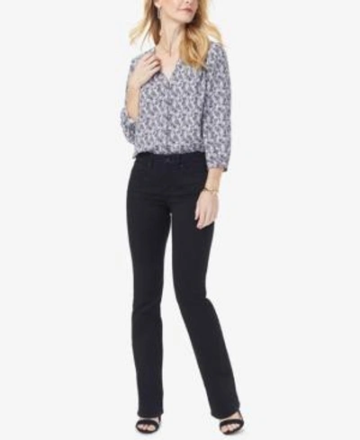 Shop Nydj Petite Barbara Tummy-control Bootcut Jeans In Black