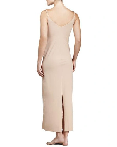 Commando Scoop-neck Microfibre Maxi Slip Dress In Beige