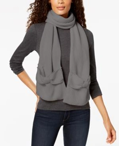 Kate Spade New York Solid Bow Scarf In Heather Grey | ModeSens