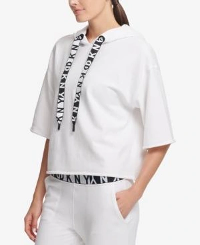 Shop Dkny Sport Relaxed Cropped Hoodie, Created For Macy's In White