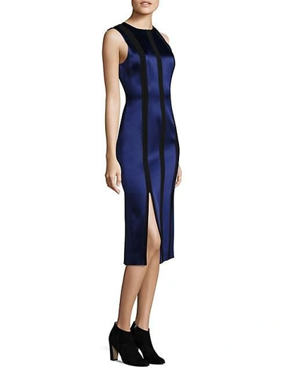 Shop Diane Von Furstenberg Sleeveless Tailored Paneled Sheath Dress In Deep Violet