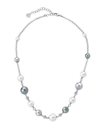 Shop Majorica Multi-pearl & Cubic Zirconia Necklace