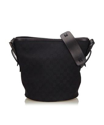 gucci canvas messenger bag black