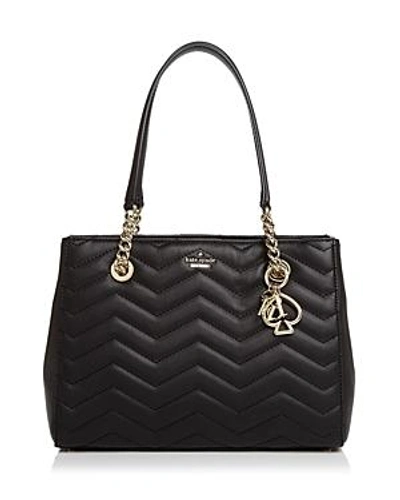 Shop Kate Spade New York Reese Park Courtnee Medium Leather Shoulder Bag In Black/gold
