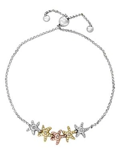Shop Bloomingdale's Diamond Starfish Bolo Bracelet In 14k Rose, Yellow & White Gold, 0.25 Ct. T.w. - 100% Exclusive In Multi