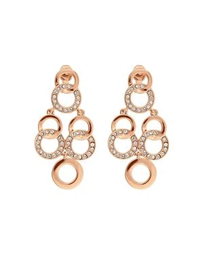 Shop Adore Interlocking Rings Chandelier Earrings In Rose Gold