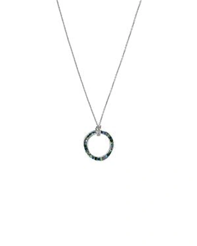 Shop Adore Multicolor Crystal Circle Pendant Necklace, 16 In Blue/silver